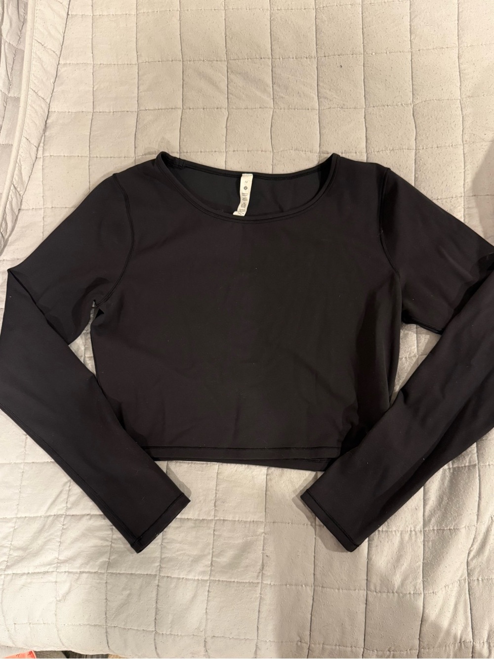 Lululemon Wunder Train Cropped Long Sleeve Black
